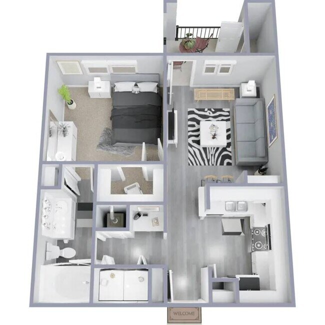 1 Bed • 1 Bath 2209 floor plan